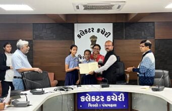 કાલોલ અમ્રિત વિદ્યાલયના NCSC વિજેતા વિદ્યાર્થીઓનું જિલ્લા કલેક્ટરે કર્યું સન્માન