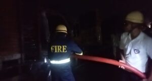 આણંદમાં આઇસર ગાડીમાં આગ લાગ્યા બાદ ફાયર બ્રિગેડે તાત્કાલિક કાર્યવાહી કરી